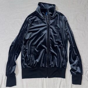 Adidas Originals Firebird Velvet Luxe Track Jacket Dark Navy Sz S Zip down